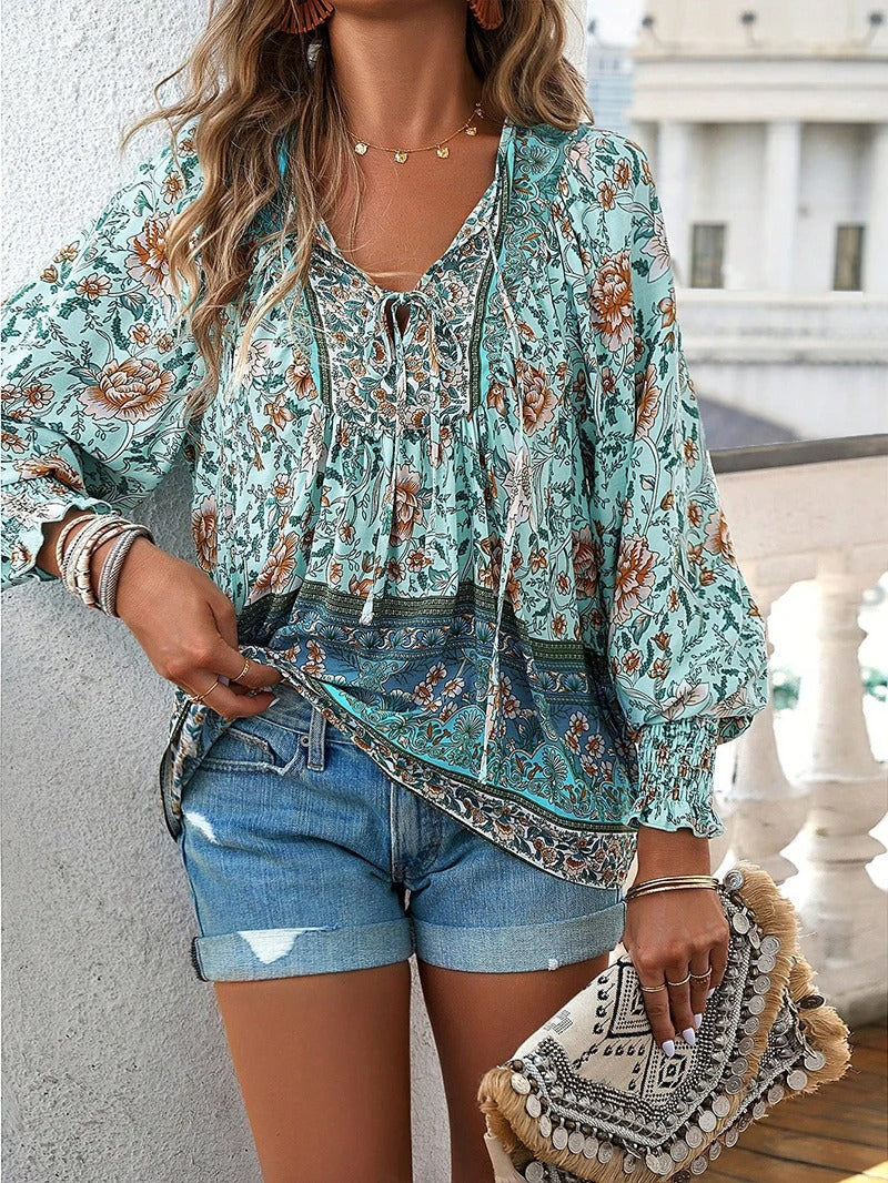 Savina | Comfort Floral Blouse - Relaxed, Flattering Fit, Breathable Fabric