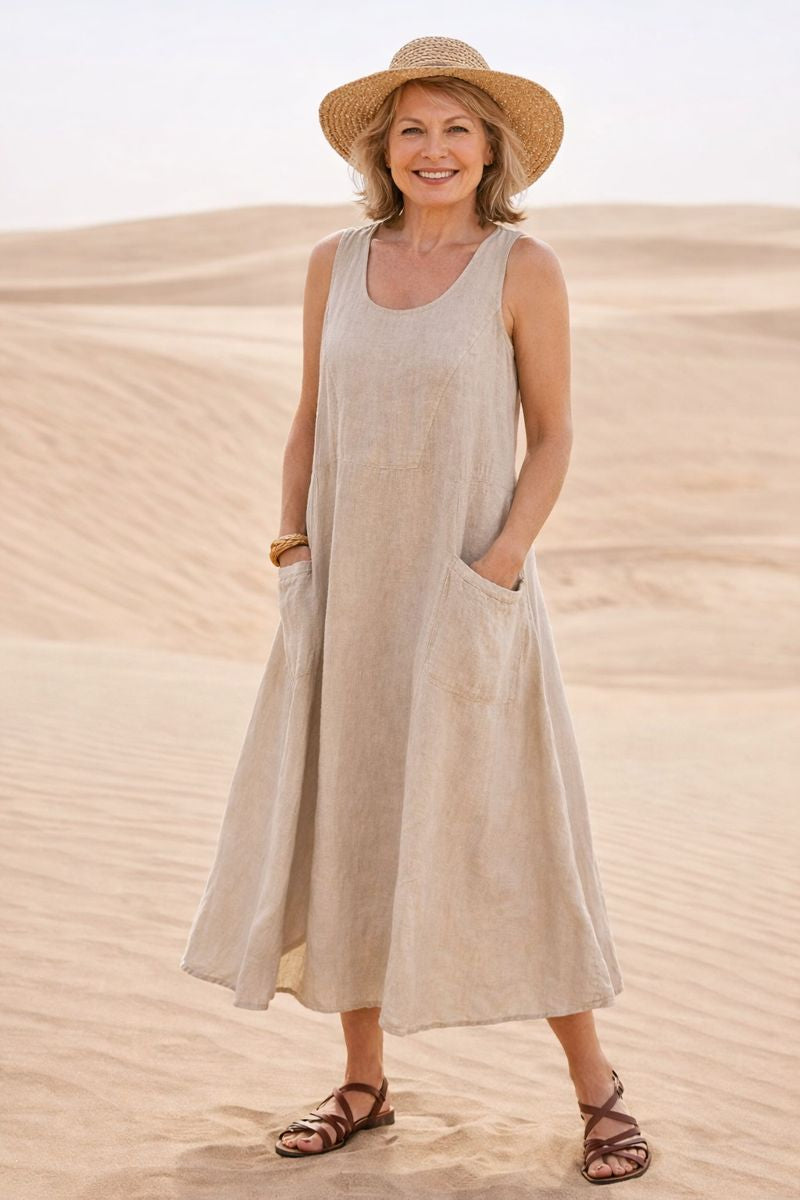 Elara | Effortless Cotton Pocket Dress — Cool, Relaxed & Beautifully Easy