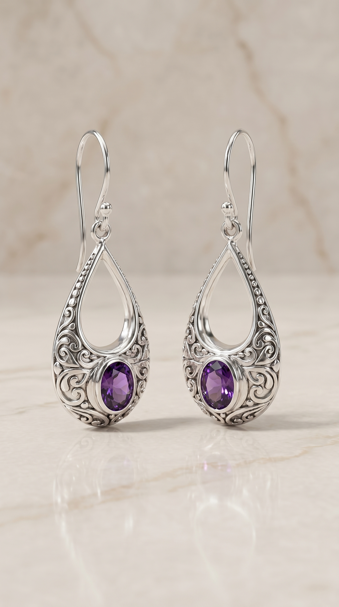 Serelle | Bali Handcrafted Amethyst Earrings